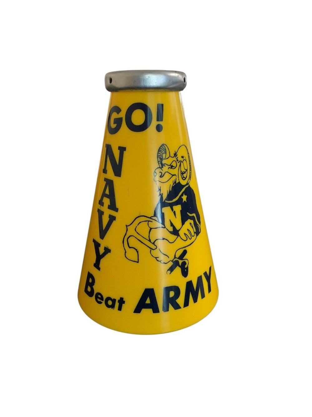 Vintage 1960s Go Navy Beat Army College Football Megaphone‎ Bill Goat Yell Phone
